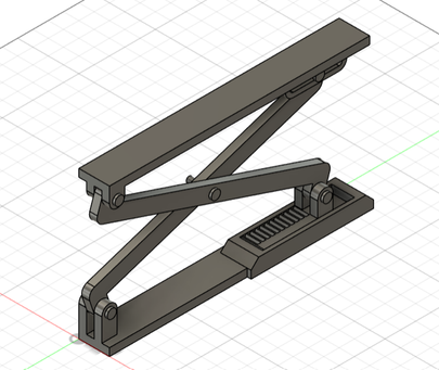 Fusion 360 model of the rack-and-pinion scissor lift